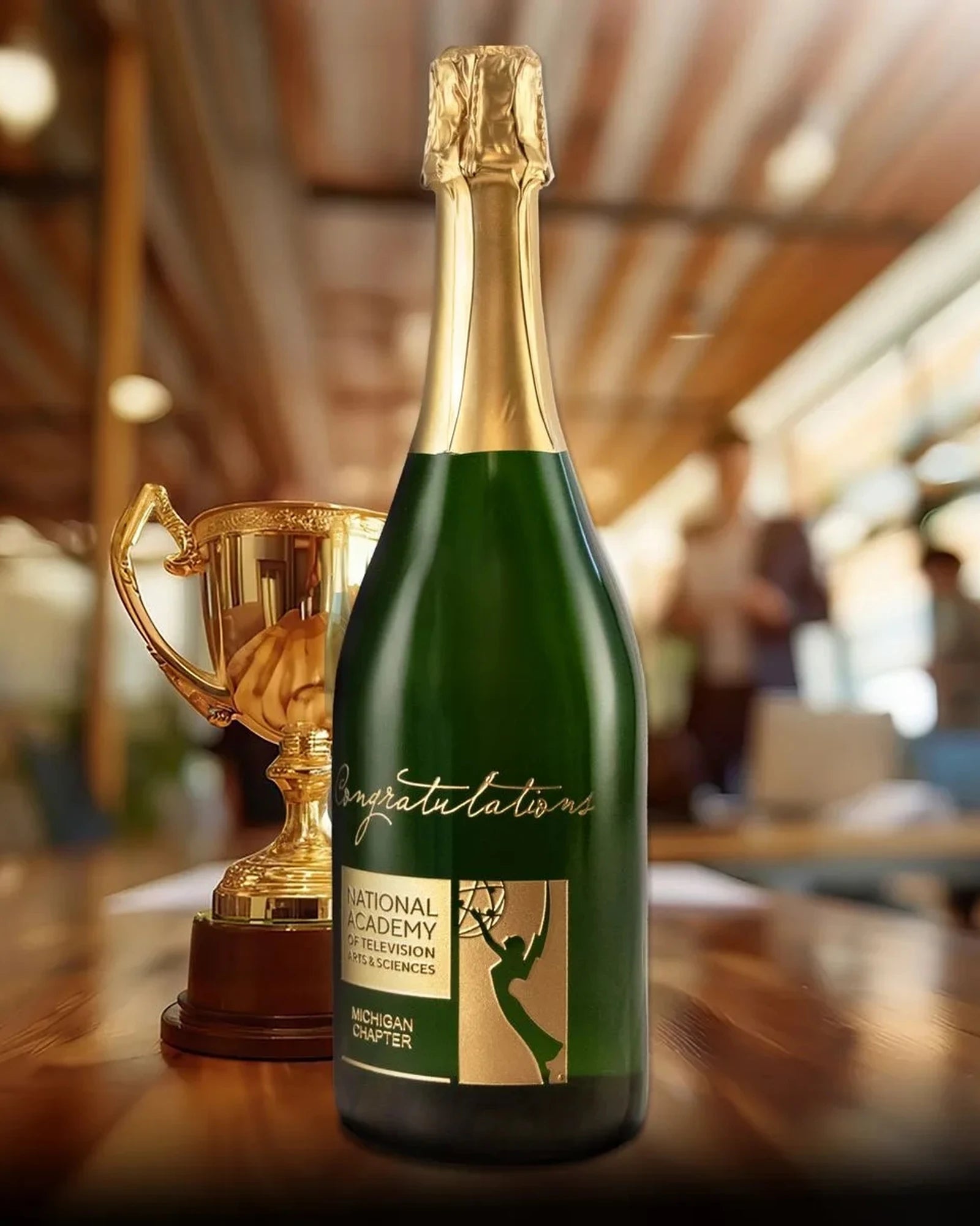 Custom etched 750ml California sparkling wine bottle - 3